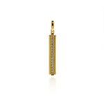 Exquisite 18K Gold Filled Bar Pendant, Micropavé CZ Rectangular Pendant  30.5x5mm