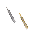 Exquisite 18K Gold Filled Bar Pendant, Micropavé CZ Rectangular Pendant  30.5x5mm