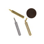 Exquisite 18K Gold Filled Bar Pendant, Micropavé CZ Rectangular Pendant  30.5x5mm