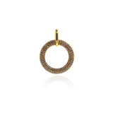 Hollow Micropavé Round Pendant-Minimalist Round-DIY Jewelry  21.5mm