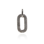 Hollow Micropavé Oval Pendant-Minimalist Oval-DIY Jewelry  23.5x14.5x12mm