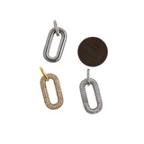 Hollow Micropavé Oval Pendant-Minimalist Oval-DIY Jewelry  23.5x14.5x12mm