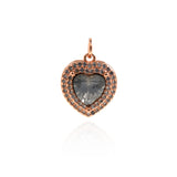 Personalized Jewelry-Exquisite Heart Shaped Zircon Pendant-DIY Jewelry Making  17x14.5x6.5mm