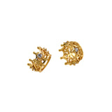 Filled Dainty King's Crown Charm In Micro Pave Settings  10.5x7mm