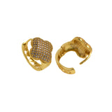 Micropavé Stud Four-leaf Clover Earrings-Gifts for Women   19x16mm