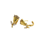 Individualism Jewelry-Flower Zircon Earrings-DIY Jewelry Making  20x14x10.5mm