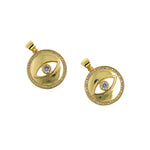 Minimalist Jewelry-Round Micropavé Evil Eye Pendant-DIY Jewelry Making  18.5mm