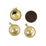 Minimalist Jewelry-Round Micropavé Evil Eye Pendant-DIY Jewelry Making  18.5mm