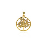Exquisite Hollow Leaf Pendant-Round Zircon Leaf Pendant-DIY Jewelry Making  22.5mm