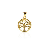 Exquisite Hollow Tree Pendant-Minimalist Round Zircon Stone Pendant-DIY Jewelry Making  17mm