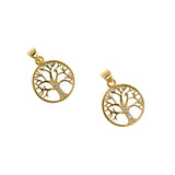 Exquisite Hollow Tree Pendant-Minimalist Round Zircon Stone Pendant-DIY Jewelry Making  17mm