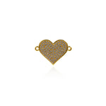Exquisite Micro-Pavé Heart-Shaped Connector-DIY Jewelry Making  24x17mm
