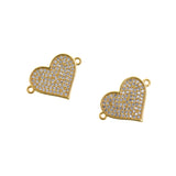 Exquisite Micro-Pavé Heart-Shaped Connector-DIY Jewelry Making  24x17mm