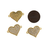 Exquisite Micro-Pavé Heart-Shaped Connector-DIY Jewelry Making  24x17mm