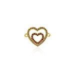 Exquisite Hollow Micropavé Heart Connector-DIY Jewelry Making  22x18mm