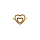 Exquisite Hollow Micropavé Heart Connector-DIY Jewelry Making  22x18mm