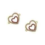 Exquisite Hollow Micropavé Heart Connector-DIY Jewelry Making  22x18mm