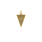 Delicate Micropavé Triangle Pendant-Personalized Triangle-DIY Jewelry Making   19.5x12mm