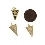 Delicate Micropavé Triangle Pendant-Personalized Triangle-DIY Jewelry Making   19.5x12mm