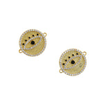 Exquisite Circular Evil Eye Zircon Connector-Personalized Jewelry Making  22x18mm