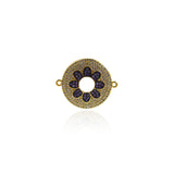 Enamel Flower Connector,Round Coin Bracelet Spacer Charms for Personalized Jewelry  23x28.5mm
