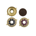 Enamel Flower Connector,Round Coin Bracelet Spacer Charms for Personalized Jewelry  23x28.5mm