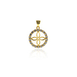 Exquisite Micropavé Round Hollow Cross Pendant-Personalized Jewellery Making  17mm