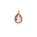 Refined Drop-Shaped Pendant-Micropavé Drop Star Zircon Pendant-Personalized Jewelry   21x13x7mm
