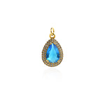 Refined Drop-Shaped Pendant-Micropavé Drop Star Zircon Pendant-Personalized Jewelry   21x13x7mm