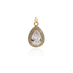 Refined Drop-Shaped Pendant-Micropavé Drop Star Zircon Pendant-Personalized Jewelry   21x13x7mm