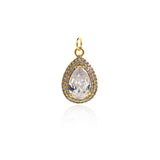Refined Drop-Shaped Pendant-Micropavé Drop Star Zircon Pendant-Personalized Jewelry   21x13x7mm