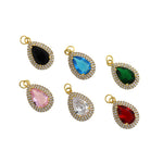 Refined Drop-Shaped Pendant-Micropavé Drop Star Zircon Pendant-Personalized Jewelry   21x13x7mm