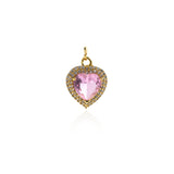 Refined Heart Pendant-Micropavé Heart-shaped Zircon Pendant-Personalized Jewellery   18.5x15x8mm