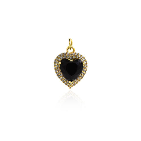Refined Heart Pendant-Micropavé Heart-shaped Zircon Pendant-Personalized Jewellery   18.5x15x8mm