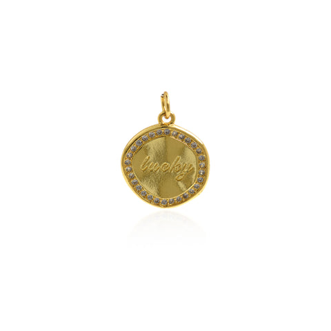 Exquisite Coin Lucky Pendant-Coin Jewelry-Minimalist Pendant-Gift for Good Friends  18.5x6mm
