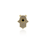 Golden Hamsa Amulet 18K Gold Necklace - Dainty Hand Of The Goddess Gold Plated Neck Pendant  20x15mm