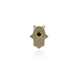 Golden Hamsa Amulet 18K Gold Necklace - Dainty Hand Of The Goddess Gold Plated Neck Pendant  20x15mm