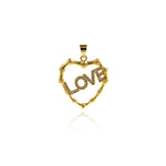 Personalized Jewelry Making-Micropavé LOVE Pendant-DIY Jewelry Making  26x23.5mm