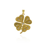 Personalized Jewelry Making-Four Leaf Clover Zircon Pendant-DIY Jewelry Making   25.5x25.5mm