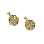 Peace Sign Charm, Gold Peace Sign, Peace Symbol, Pave Pendants, Gold Pendants  20x15.5mm