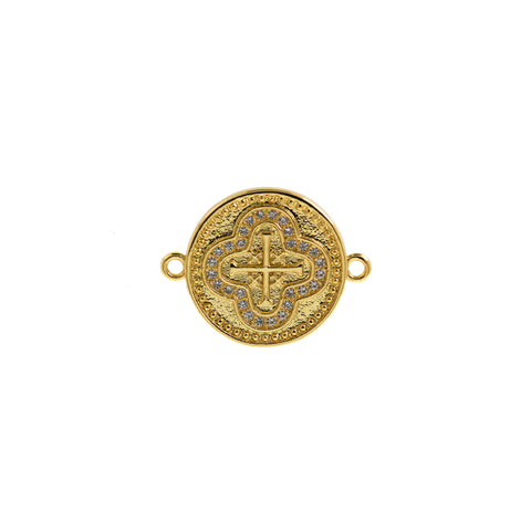 Cross Connector, Cubic Zirconia Cross, Cross Connector Cross Necklace  17mm