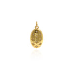 Exquisite 18K Gold Filled Oval Pendant, Micropavé Cubic Zirconia Polaris Necklace  21x11mm