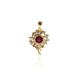 Personalized Jewelry Making-Sun Flower Zircon Pendant-DIY Jewelry Making  24x17.5mm