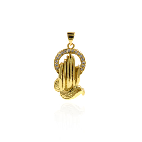 Personalized Jewelry Making-Micropavé Hand Pendant-DIY Jewelry Making  28x15.5mm