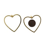 Minimalist Jewelry-Heart Shaped Hollow Pendant-DIY Jewelry Making  45x43mm