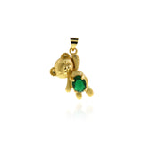 Shiny Gold Plated Mini Bear Charm, Gold Bear Charm, Small Bear Pendant, Animal Charm,   23.5x16mm