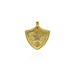 Minimalist Jewelry-Shield Zircon Pendant-DIY Jewelry Making  22.5x19mm