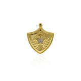 Minimalist Jewelry-Shield Zircon Pendant-DIY Jewelry Making  22.5x19mm