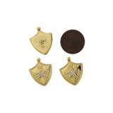 Minimalist Jewelry-Shield Zircon Pendant-DIY Jewelry Making  22.5x19mm