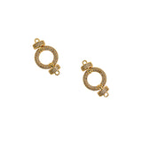 Minimalist Jewelry-Micro Pavé Circular Connector-DIY Jewelry Making  28x15.5mm